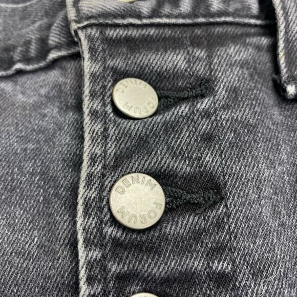 DENIM FORUM Aritzia The Yoko High Rise Slim Jean Sz 23 Frayed Cut Off Hem - Picture 6 of 12